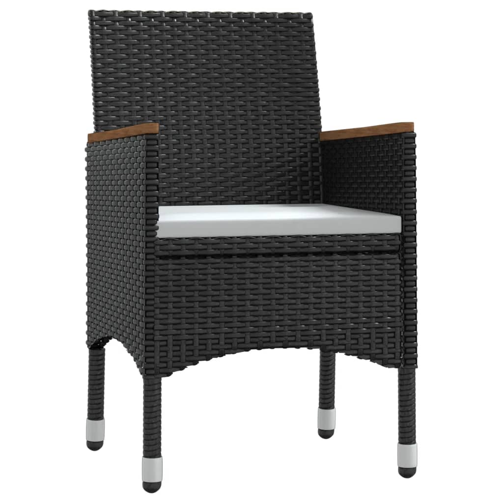 Set da Pranzo da Giardino 9 pz con Cuscini Nero 3099334