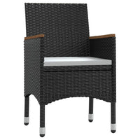 Set da Pranzo da Giardino 9 pz con Cuscini Nero 3099334