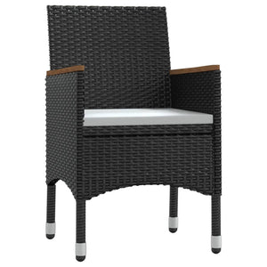 Set da Pranzo da Giardino 9 pz con Cuscini Nero 3099334