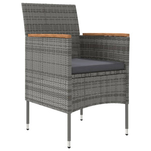 Set da Pranzo da Giardino 5 pz con Cuscini Grigio e Nero 3099348