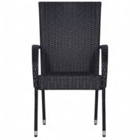 Set Mobili da Pranzo per Giardino 7 pz Nero 3099380