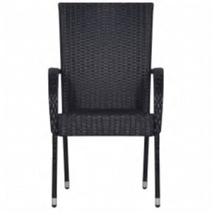 Set Mobili da Pranzo per Giardino 7 pz Nero 3099380