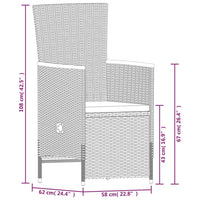 Set da Pranzo da Giardino 9 pz con Cuscini Nero 3099462