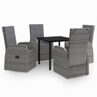 Set Mobili da Pranzo per Giardino 5 pz con Cuscini Grigio cod mxl 39870