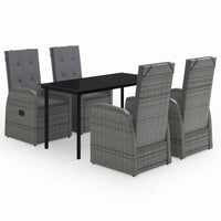 Set da Pranzo da Giardino 5 pz con Cuscini Grigio 3099475