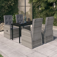 Set da Pranzo da Giardino 5 pz con Cuscini Grigio 3099475