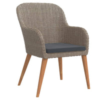 Set da Pranzo per Giardino 5 pz con Cuscini Marrone cod mxl 52005