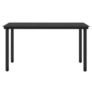 Set Mobili da Pranzo per Giardino 7 pz con Cuscini Nero cod mxl 38760