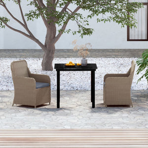 Set da Pranzo da Giardino 3 pz con Cuscini Marrone 3099535