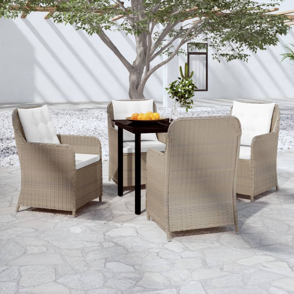 Set Mobili da Pranzo per Giardino 5 pz Marrone cod mxl 39851