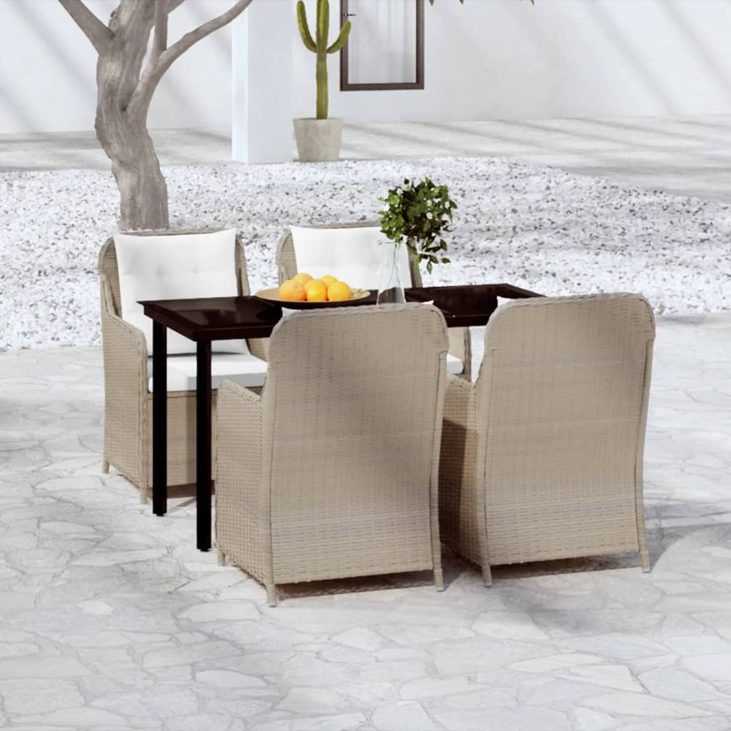 Set Mobili da Pranzo per Giardino 5 pz Marrone cod mxl 49333