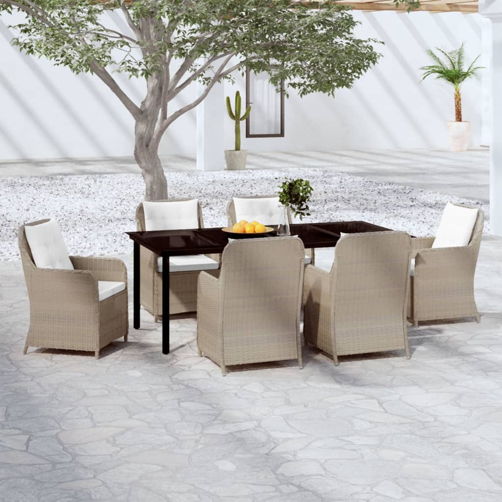 Set Mobili da Pranzo per Giardino 7 pz Marrone cod mxl 41399