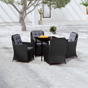Set da Pranzo da Giardino 5 pz Nero 3099572
