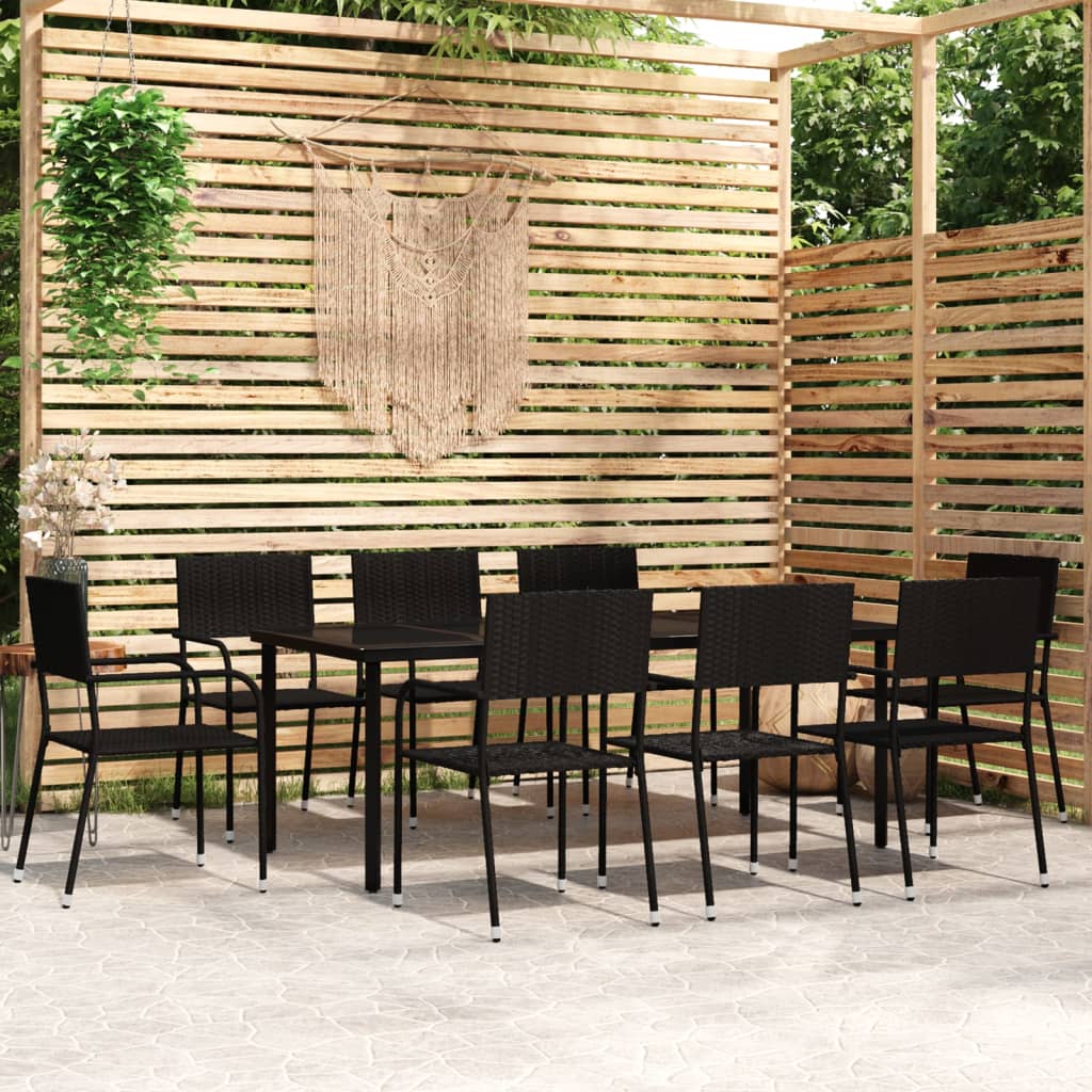 Set Mobili da Pranzo da Giardino 9 pz Nerocod mxl 69443