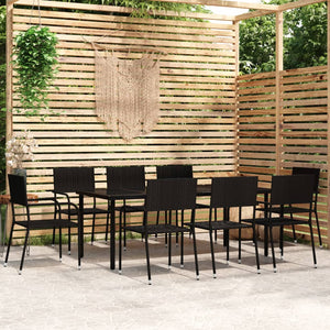 Set Mobili da Pranzo da Giardino 9 pz Nerocod mxl 69443