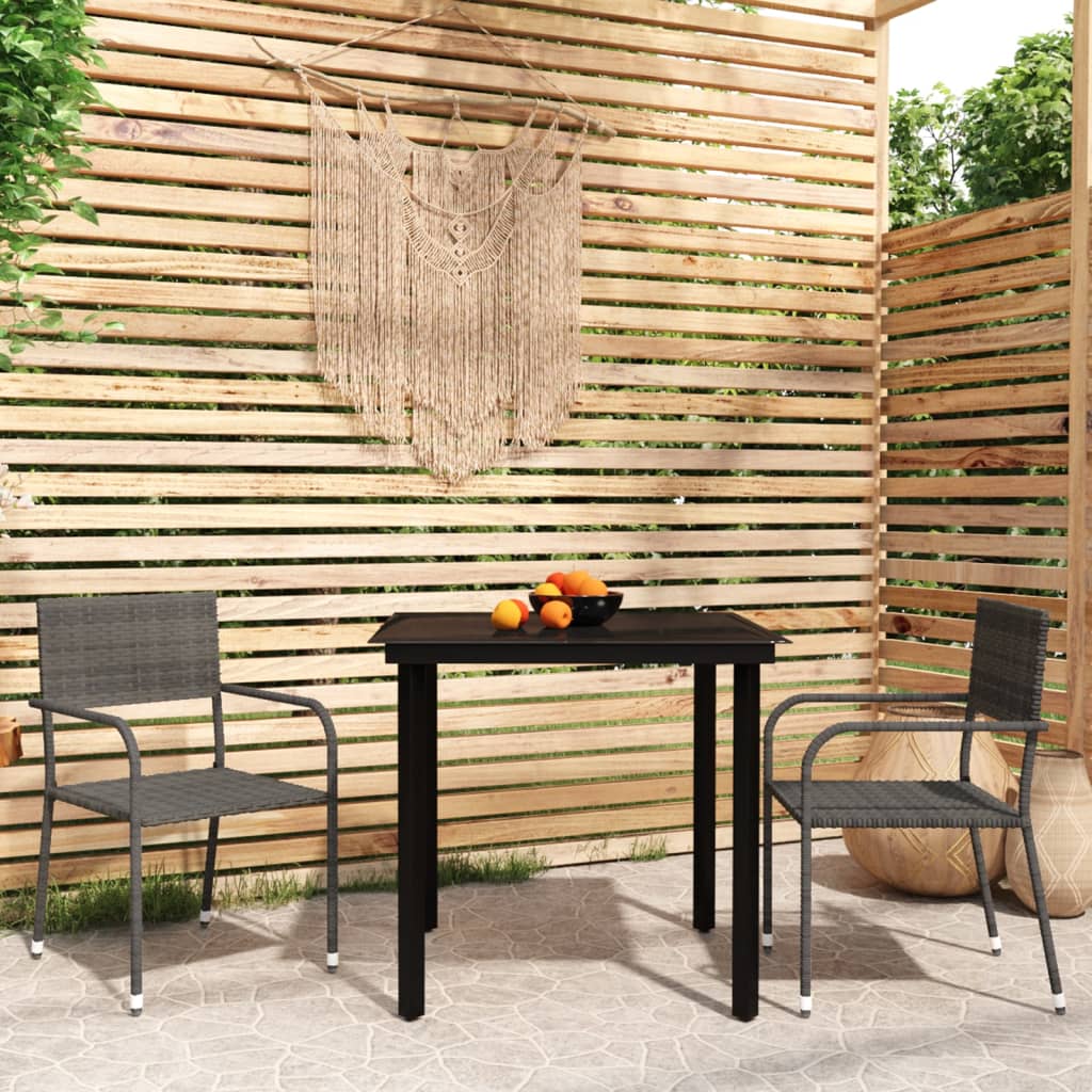 Set Mobili da Pranzo per Giardino 3 pz Grigio 3099583