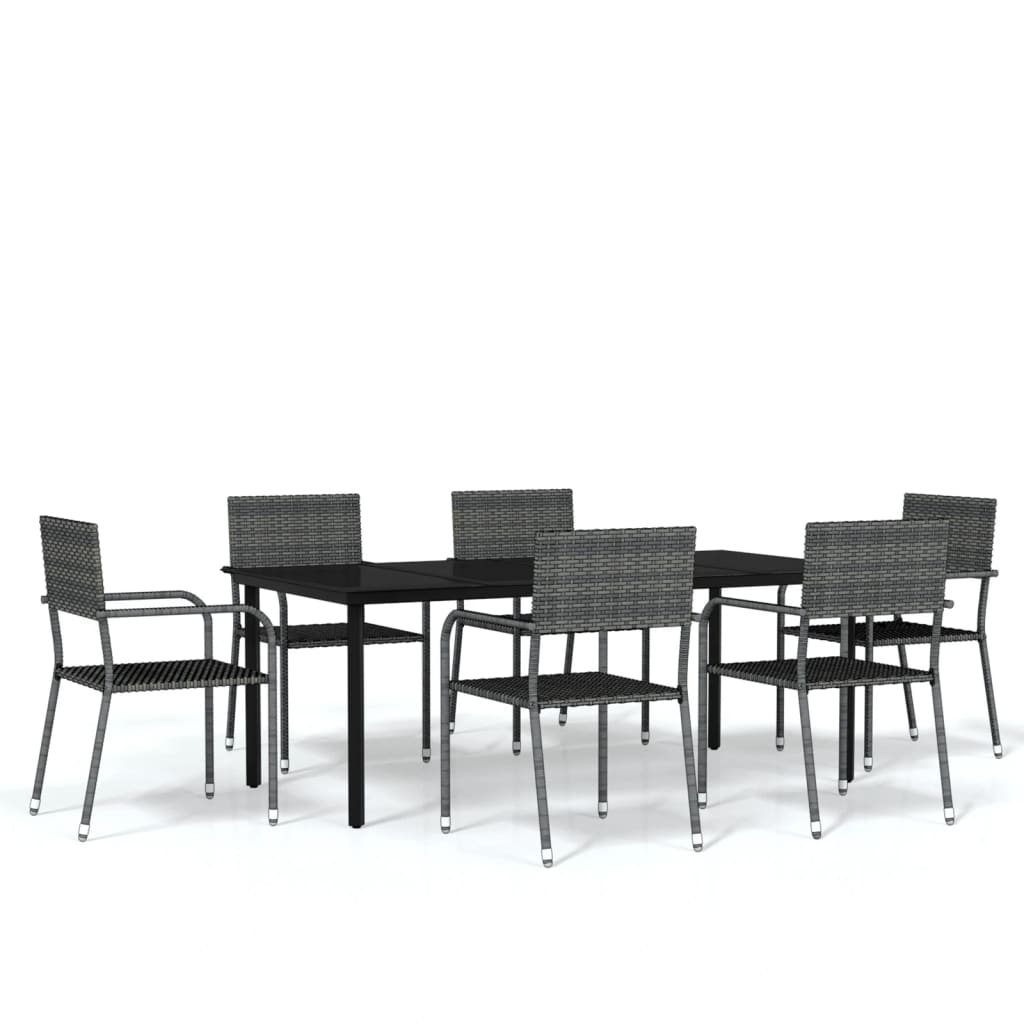 Set Mobili da Pranzo da Giardino 7 pz Grigio 3099587