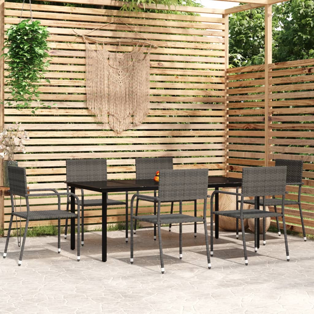 Set Mobili da Pranzo da Giardino 7 pz Grigio 3099587