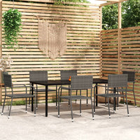 Set Mobili da Pranzo da Giardino 7 pz Grigio 3099587