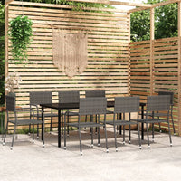 Set Mobili da Pranzo da Giardino 9 pz Grigiocod mxl 93451