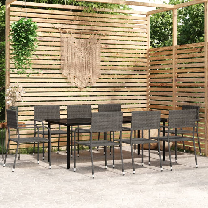 Set Mobili da Pranzo da Giardino 9 pz Grigiocod mxl 93451