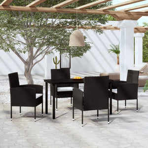 Set Mobili da Pranzo per Giardino 5 pz Nero cod mxl 41519