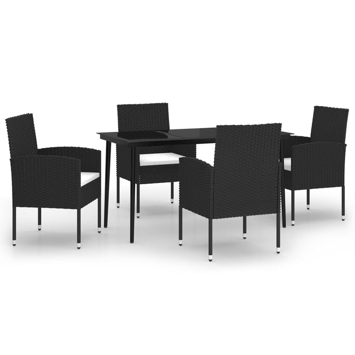 Set Mobili da Pranzo per Giardino 5 pz Nero cod mxl 39411