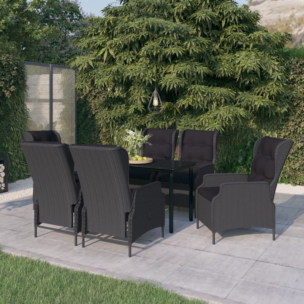 Set Mobili da Pranzo per Giardino 7 pz Grigio Scuro cod mxl 47381