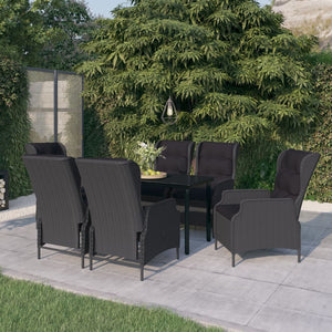Set Mobili da Pranzo per Giardino 7 pz Grigio Scuro cod mxl 47381