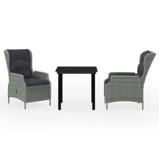 Set Mobili da Pranzo per Giardino 3 pz Grigio Chiaro cod mxl 47534