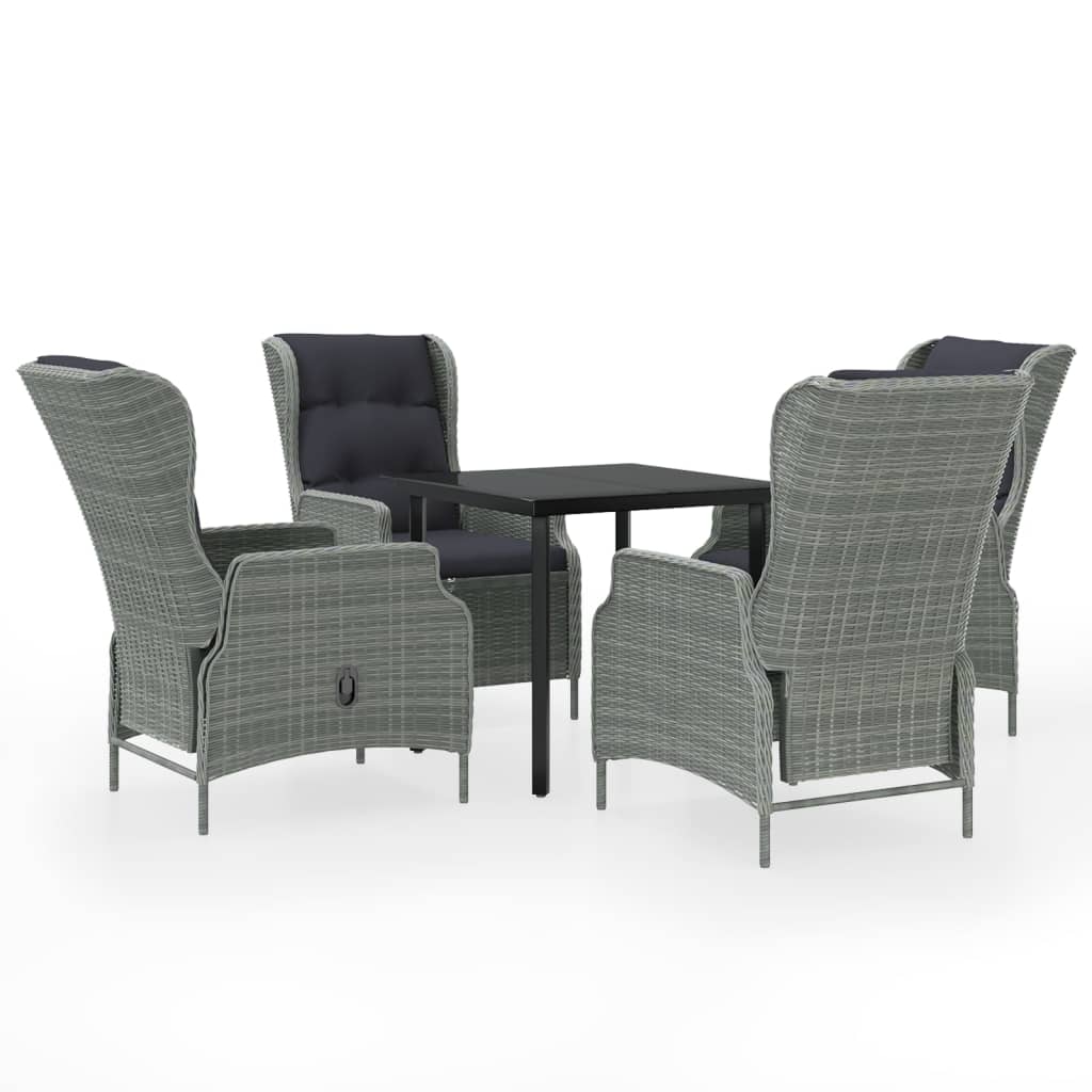 Set Mobili da Pranzo per Giardino 5 pz Grigio Chiaro cod mxl 41204