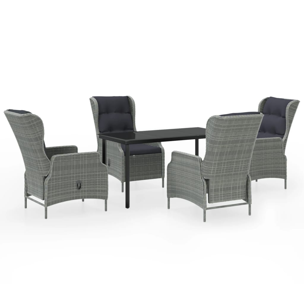 Set Mobili da Pranzo per Giardino 5 pz Grigio Chiaro cod mxl 47556