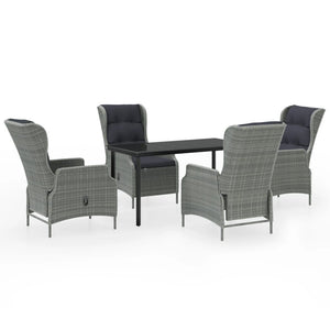 Set Mobili da Pranzo per Giardino 5 pz Grigio Chiaro cod mxl 47556