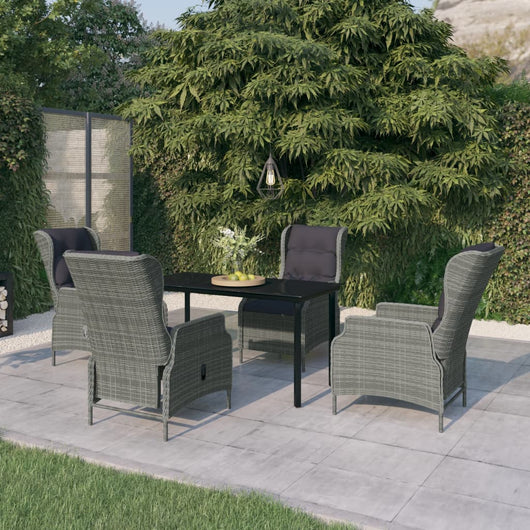 Set Mobili da Pranzo per Giardino 5 pz Grigio Chiaro cod mxl 47556