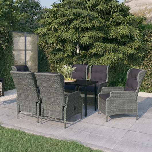 Set Mobili da Pranzo per Giardino 7 pz Grigio Chiaro cod mxl 41202
