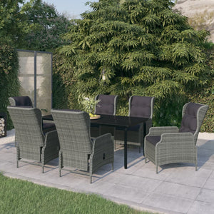 Set Mobili da Pranzo per Giardino 7 pz Grigio Chiaro cod mxl 41209