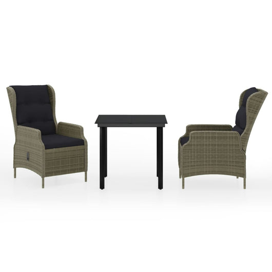 Set Mobili da Pranzo per Giardino 3 pz Marrone cod mxl 43653