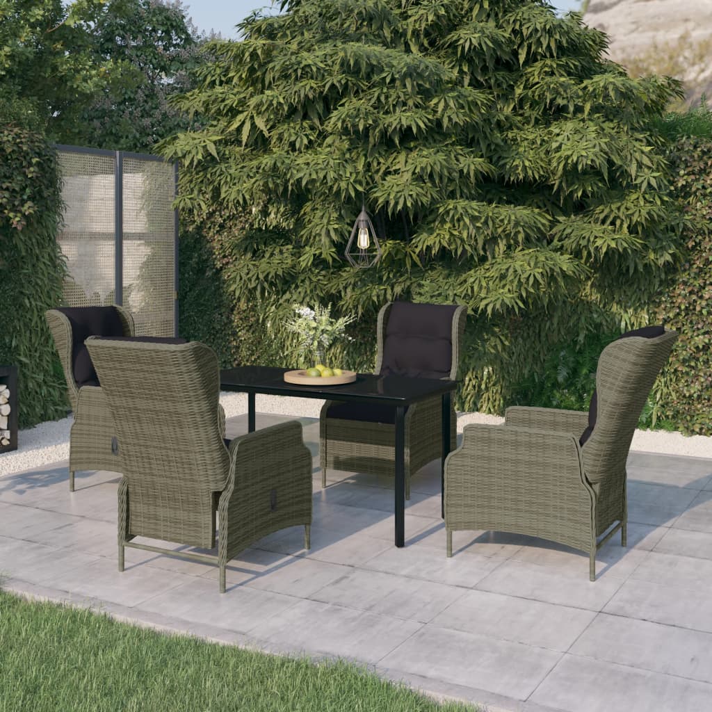 Set Mobili da Pranzo per Giardino 5 pz Marrone cod mxl 43670