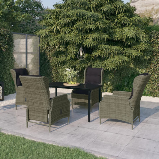 Set Mobili da Pranzo per Giardino 5 pz Marrone cod mxl 43670