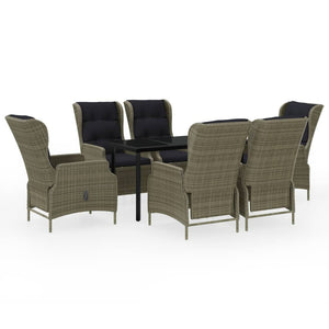 Set Mobili da Pranzo per Giardino 7 pz Marrone cod mxl 43663