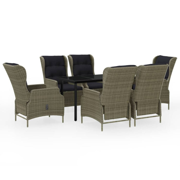 Set Mobili da Pranzo per Giardino 7 pz Marrone cod mxl 43663