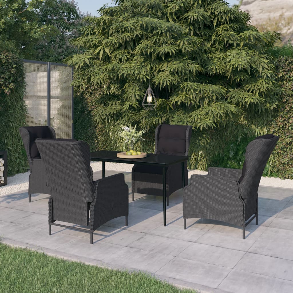 Set Mobili da Pranzo per Giardino 5 pz Grigio Scuro cod mxl 38781