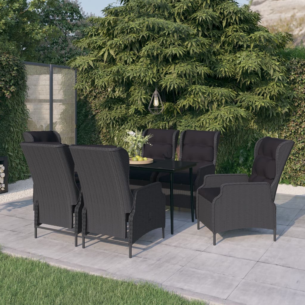 Set Mobili da Pranzo per Giardino 7 pz Grigio Scuro cod mxl 38778