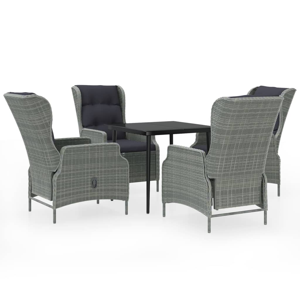 Set Mobili da Pranzo per Giardino 5 pz Grigio Chiaro cod mxl 41200