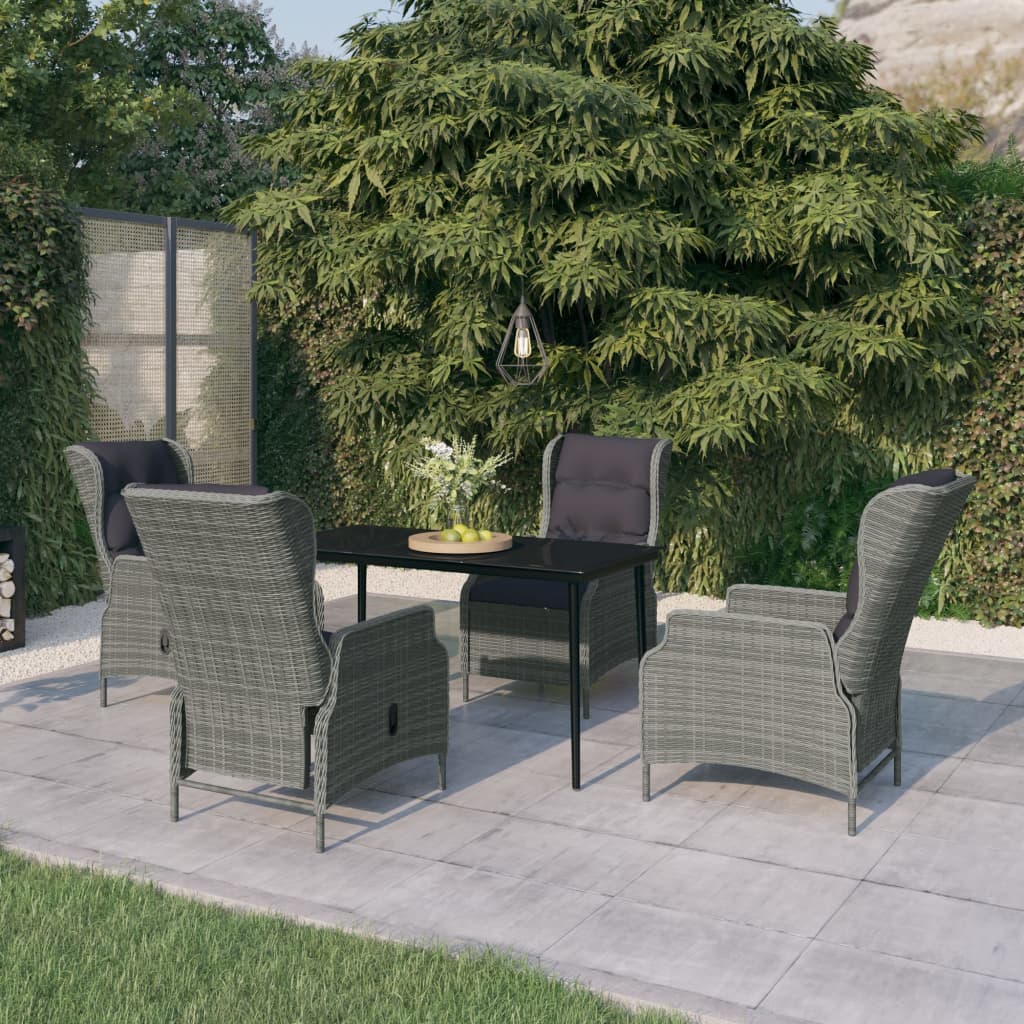 Set Mobili da Pranzo per Giardino 5 pz Grigio Chiaro cod mxl 38779