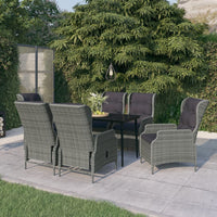 Set Mobili da Pranzo per Giardino 7 pz Grigio Chiaro cod mxl 42165