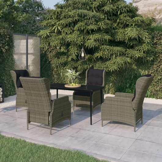 Set Mobili da Pranzo per Giardino 5 pz Marrone cod mxl 38782