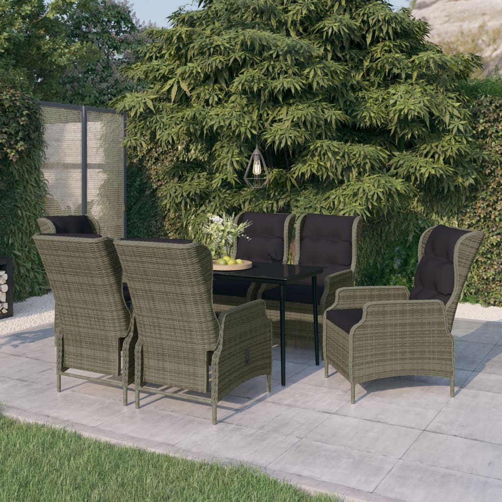 Set Mobili da Pranzo per Giardino 7 pz Marrone cod mxl 42164