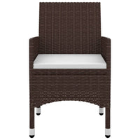 Set da Pranzo da Giardino 3 pz con Cuscini Polyrattan e Vetro 3099673