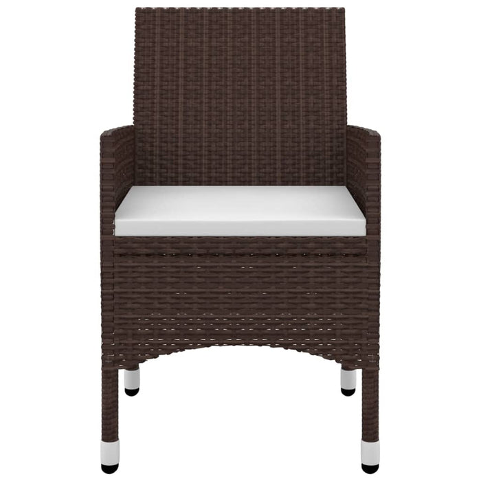 Set da Pranzo da Giardino 3 pz con Cuscini Polyrattan e Vetro 3099673